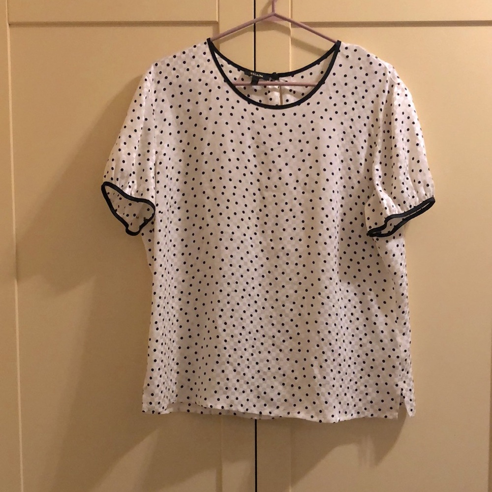 Escada Silk Black & White Polkadot Blouse